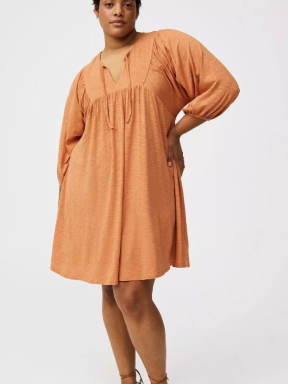 New Torrid Mini Vintage Slub Yoke Dress Women’s Burnt Orange (2X)